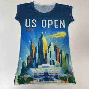 USTA US Open 2014 Womens T-Shirt All Over Print Women’s Small - Short Sleeve VGC - Picture 1 of 10