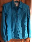 ExOfficio Womens Button Front Activewear Shirt Blue Long Sleeve Pockets Vents M
