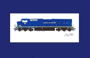 Norfolk Southern Norfolk & Western Heritage 11""x17"" estampado enmarañado fletcher firmado - Imagen 1 de 1