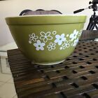 Pyrex #401 Crazy Daisy Spring Blossom Green Bowl 1 1/2 pt 750ml Vintage