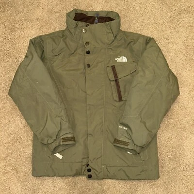 Chaqueta de esquí North Face Hyvent cintura interior ajustada puños ajustables verde militar bolsillos M Foto 1 de 4