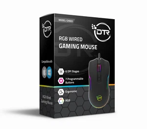 Wired Gaming Mouse RGB LED Backlight USB Wired 7200 DPI Gamer - Picture 1 of 9