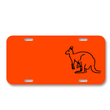 Kangaroo Baby Animal Mammal Jumping On License Plate Car Front Add Names