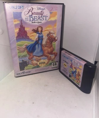 Disney's Beauty and the Beast: Belle's Quest (Sega Genesis) Juego, Estuche - Probado Foto 1 de 3