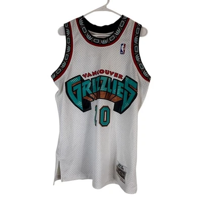 Mitchell & Ness NBA 温哥华灰熊队围兜球衣白色 M 码二手状况完好 — 第 1/4 张图片