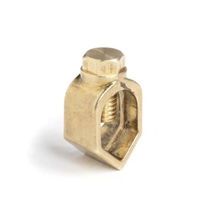 Copper Grounding Rod Clamp with Screw for 5/8" Ground Rod, Direct Burial - 10 pk - Picture 1 of 9