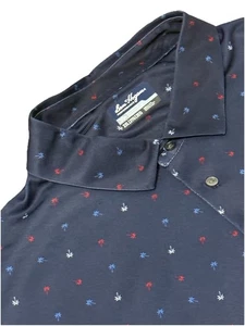 Polo de manga corta Ben Hogan Performance azul con estampado de palmeras de golf para hombre talla 2XL - Imagen 1 de 12