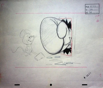 Diseño de lápiz de producción dibujado a mano Loopy De Loop 1963 Jerry Eisenberg Foto 1 de 2