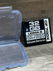 Delkin Devices 32GB CF 700X CompactFlash Card UDMA 6 105MB/s w/ Case - Bild 1 von 2