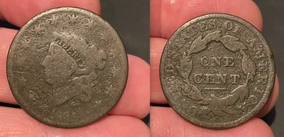 Tipo de cabeza de corona de matrona de centavo grande - letras grandes - fecha apenas legible 1831? Foto 1 de 4