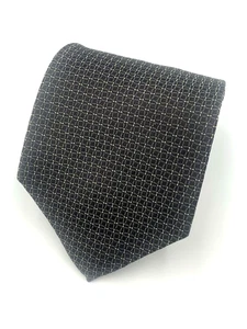 Donna Karan Signature Black Gray Geometric 100% Silk Men's Tie  - 58" x 3 7/8" - Picture 1 of 6