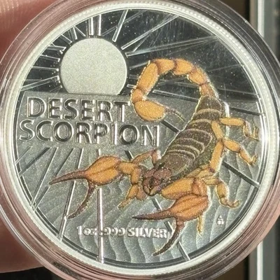AUSTRALIAN DESERT SCORPION 2023 $5 1 oz Coloured Fine Silver Proof Coin - Image 1 of 4