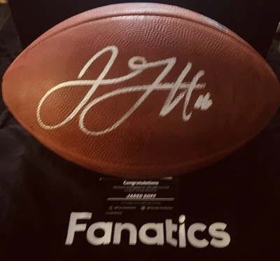 Fanáticos Jared Goff Firmado El Duque A Todo Color NFL Fútbol Detroit Lions Foto 1 de 2