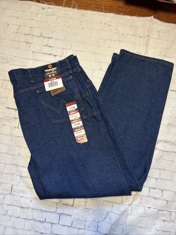 Wrangler FR Mens 31 Relaxed Fit Blue Jeans Size 32x34 Workwear 10FR31MWZ