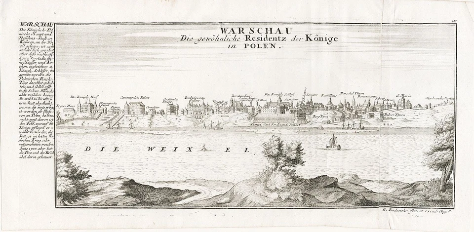 Warszawa Varsovie Pologne Gravure Bodenehr Cuivre 1720 - Photo 1/1