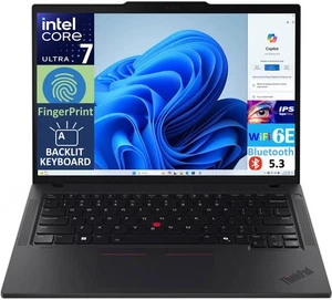 Lenovo T14 Gen 5 AI 14" WUXGA Laptop Intel Ultra 7 155U 16GB DDR5 256GB SSD W11P - Picture 1 of 5