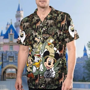 Camisa Mickey Mouse Jungle 3d Hawaiana Talla Us Estampada Mejor Precio Regalo Papá - Imagen 1 de 3