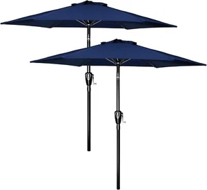 2x7.5ft Patio Umbrella Outdoor Market Table Umbrella with Push Button Tilt Crank - Picture 1 of 11