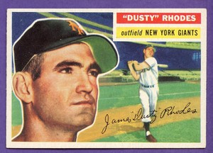 1956 Topps #50 Dusty Rhodes GB NEAR MINT CENTERED NICE NY Giants