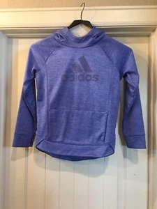Adidas youth size 14 shiny blue hoodie with panda pocket in great condition - Picture 1 of 4