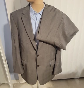 Jos A Bank Gordon 2 Pc Suit Men's 42R 34W 35x29.5 Wool Gray Signature Pleated - Picture 1 of 23