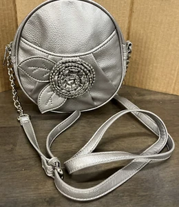 Nine West Round About Silver Crossbody Zip Purse, Small But Roomy, Outer Pocket - Picture 1 of 7