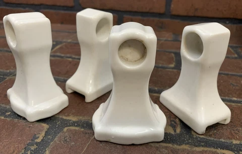 Vintage White Ceramic Towel Bar Surface Mount Porcelain SALVAGE LOT OF 4 Cover