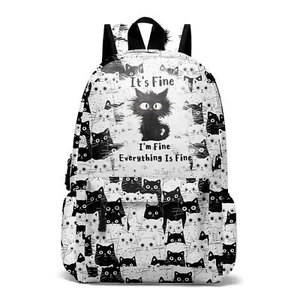 Cute Cat Backpack for Cat Lovers 17 Inch Cat Laptop Backpack Large Cat Bags f... - Picture 1 of 8