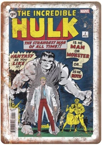 Vintage Comic Book Cover Incredible Hulk 1 Retro Look Metal Sign J2094 - Picture 1 of 2