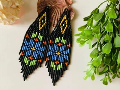 Handmade Beaded Earrings Native American Style Summer Design Earrings For Women - Image 1 of 4
