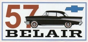57 BELAIR (BLACK) TRIBUTE Retro Sticker - Picture 1 of 1