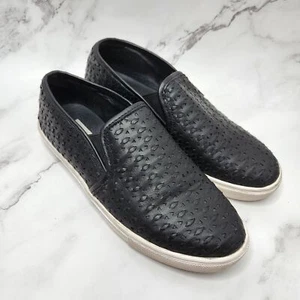 Sneaker piatta Steve Madden Excel nera ecopelle vegan traforata slip on 7 - Foto 1 di 10