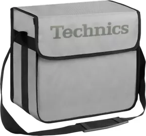 Technics DJ bag silver logo white side pocket shoulder strap approx. 60 LPs - Picture 1 of 1