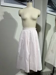 COURREGES PINK VINTAGE SKIRT COTTON MIDI PLEAD JAPAN SIZE XS - Picture 1 of 9