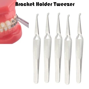 AAPRO 5 PC Dental Direct BondING Bracket Holder Fine Tip Positioning Tweezers - Picture 1 of 7