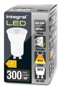 Integral ILMR11DC011 35mm 3.2w LED GU10 MR11 Bulb, 2700K, dimmable, 290lm =40w - Picture 1 of 1
