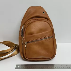 Crossbody Bags for Women, Faux Leather Fanny Pack Cross Body Bag, Small Brown - Picture 1 of 9