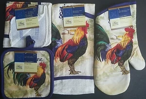 Kitchen Linen  Rise & Shine Rooster Theme Potholders,Oven Mitts...,  Select Item - Picture 1 of 6