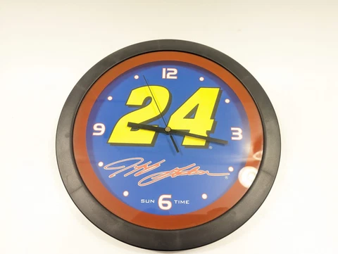 JEFF GORDAN #24 WALL CLOCK 11.5" - EXCELLENT CONDITION - WORKING SUN TIME CLOCK Cover
