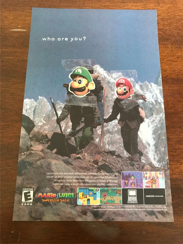 2004 VINTAGE 6.5x10 COMIC PRINT AD FOR NINTENDO MARIO&LUIGI SUPERSTAR VIDEO GAME - Image 1 of 1