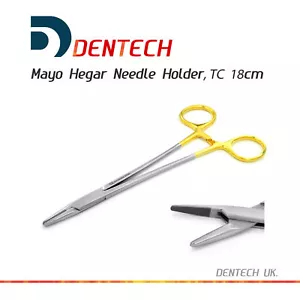 MAYO HEGAR NEEDLE HOLDER FORCEPS 18cm DENTAL SURGICAL SUTURING INSTRUMENT TC CE - Picture 1 of 3