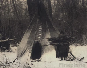 1900/72 Vintage EDWARD CURTIS Native American Indian Apsaroke Winter Photo Art - Picture 1 of 1