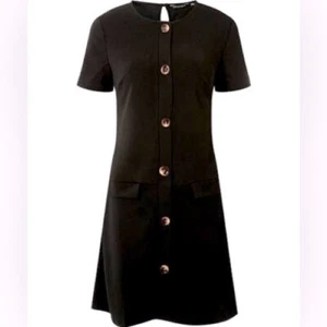 Dorothy Perkins Women's Black Pocket Shift Dress - Picture 1 of 2
