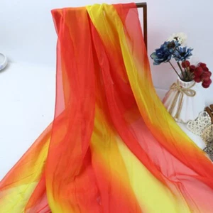 Gradient Color Chiffon Fabric DIY Sewing Costume Dance Dress Curtain Scarf Craft - Picture 1 of 44