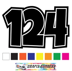 3 x Custom Race Numbers Vinyl Stickers Dirt Bike Motocross Trials Decals - Picture 1 of 12