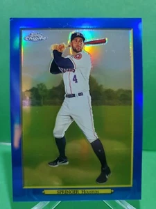 2020 Topps Series 1 Turkey Red Blue Border Chrome George Springer /50 Astros - Picture 1 of 2