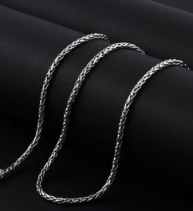 Handmade 2.5 mm Byzantine Bali WHEAT Chain Necklace in 925 Sterling Silver