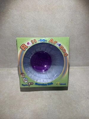 Roll-N-Around Exercise 7” Ball For Small Furry Pet. Clear/purple. New In Package - Image 1 of 4