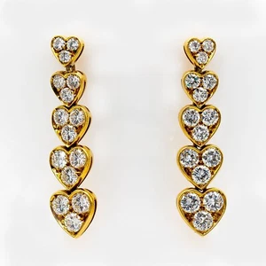 Ohrhänger 750/18K Gelbgold Diamant Herzanhänger ca. 2,4ct TW/VVS - Bild 1 von 3