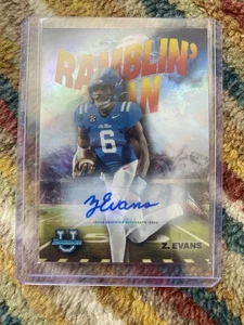 2022 Bowman Chrome U Football ZACH EVANS Ramblin Man Auto /99 RC #RM-3 Card - Bild 1 von 2